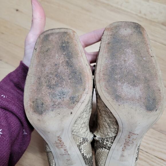 Sam Edelman Codie Daruby Snake Print Leather Heeled Ankle Boots Women's Size 7.5 - Picture 9 of 11